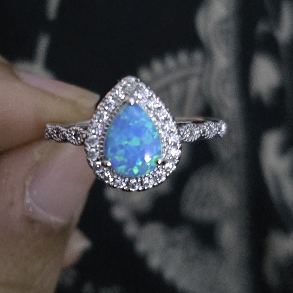 Fragrant Jewels Silver Blue Opal Ring